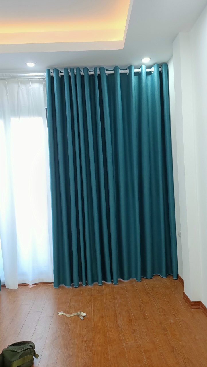 Rèm Vải 1 Cánh Nâu Kem